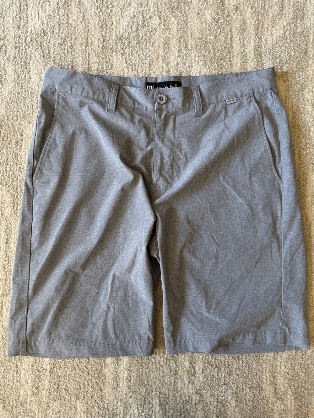 Travis Mathew Gray Flat-Front Chino Shorts